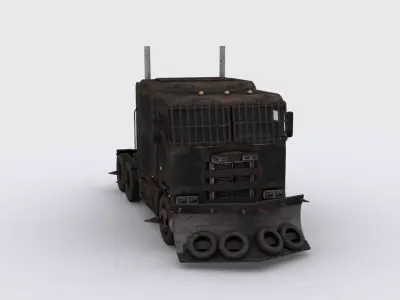 Apocalyptic truck Low-poly 3D model