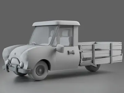 Stylized Car Low-poly 3D model