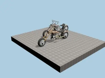 CUSTOM CHOPPER Low-poly 3D model