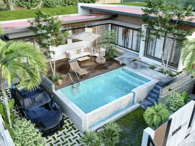 Tropical Luxury Pool Villa Modern Resort Style 3D Model 3D model