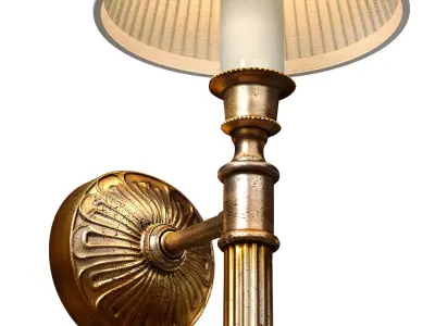 Grantham wall sconce in aged brass in the English style 3D model