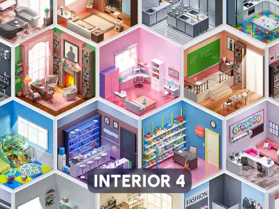 Interior 4 Low-poly 3D model