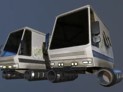 Stylized Sci Fi Car With 2 Texture Low-poly 3D model