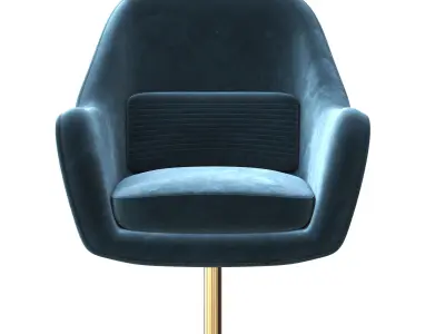 Velvet Swivel Lounge Chair 3D model