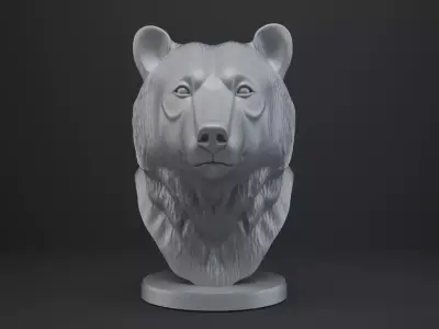 Bear Bust - Animal Figurine 3D print model
