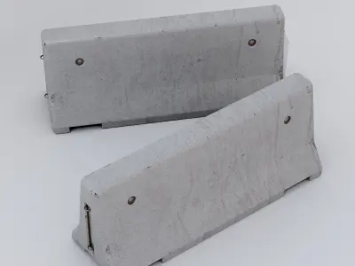Concrete Barrier  Low-poly 3D model