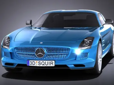 Mercedes SLS AMG Coupe Electric Drive 2015 VRAY 3D model