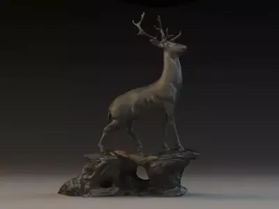 Antelope Statue antelopes bronze deer animal  3D model