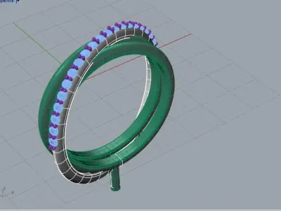 3 line Ring size 55 3D model 3D print model
