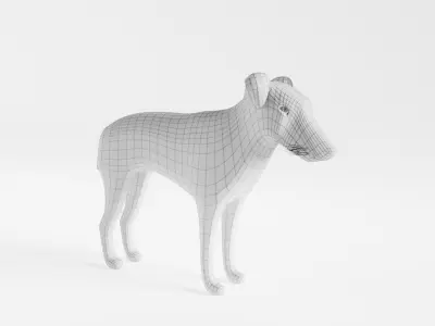 Smooth Fox Terrier Low-poly 3D model