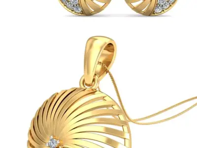 Solitaire Diamond Round -cut Pendant-set  3d model 3D print model