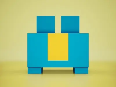 Voxel - Jungle Frog Low-poly 3D model