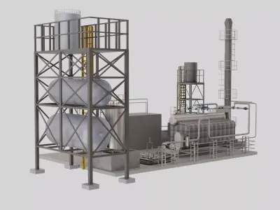 Auxilliary Boiler 3D model 3D model