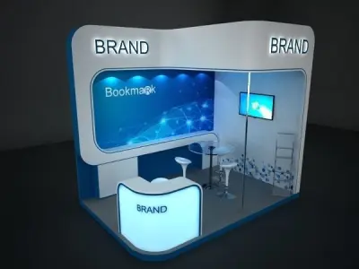 Two  side open stall 3D model