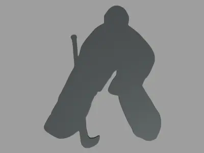 Hockey Key Ring Chain 02 Low-poly 3D model