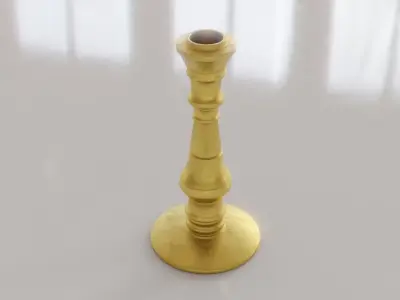 Golden Candlestick Low-poly 3D model
