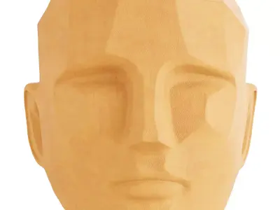 Male head figurine 3D model