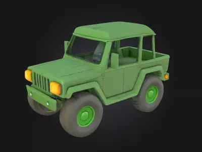 Green Adventure Jeep  Ready for Any Terrain 3D model