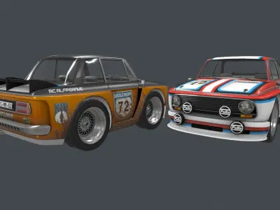 Rallyscool car  Low-poly 3D model