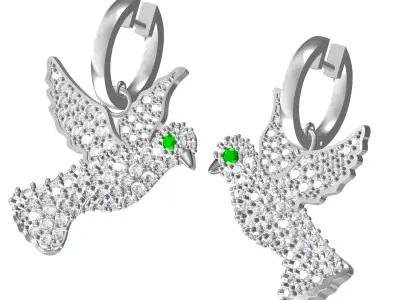 Dove Of Peace Bird Earring  3D print model