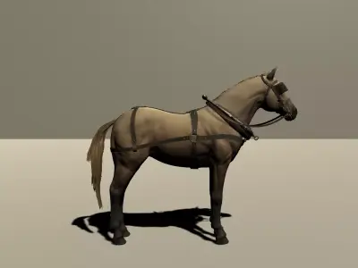 Full Rigged Inc Face  Horse Model with Textures 3D model