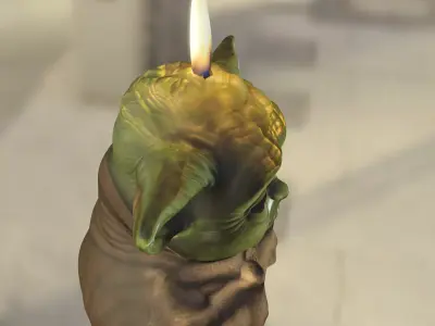 Yoda Candle Low-poly 3D model