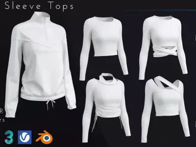 20 Piece Women Sportswear Clothing Pack 3D model