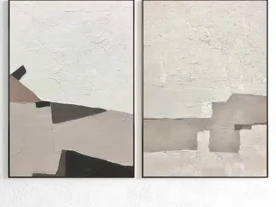 Plaster Two Photo Frame 349 Low-poly 3D model