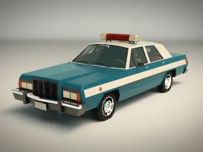 Low Poly Police Car 02 Low-poly 3D model