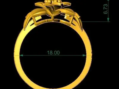 Elegant Floral Blossom Ring for Women  623 3D print model