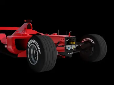 Ferrari F2004 F1 car Low-poly 3D model