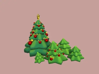 christmas tree Low-poly 3D model