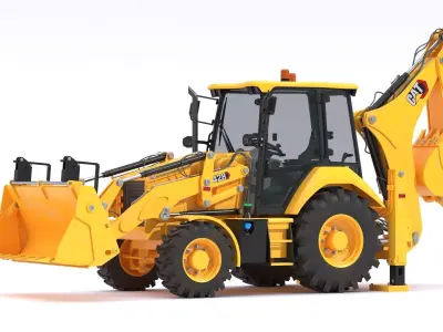 CAT Side Shift Backhoe Loaders 428 3D model