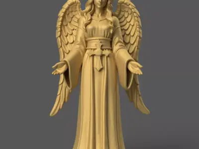 Elegant Angel Statue STL Christmas 3D Model 3D print model