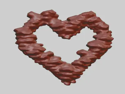 Ice and snow heart winter terrain for garden and lanscape 3D model