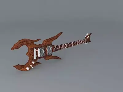 Wooden guitar Free 3D model