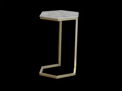 Margaux Laptop Table white marble Low-poly 3D model