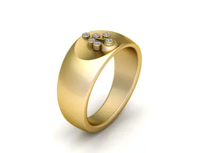 Ring Gold Diamond 3D print model
