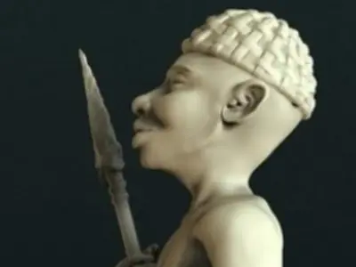 african warrior statue 3D print model