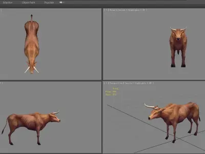 Scrawny buffalo Low-poly 3D model