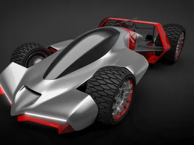Cybermobile futuristic car 3D model