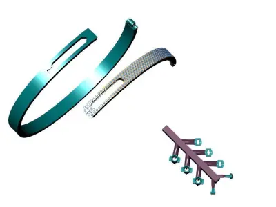 Move Noa pave set diamond bangle bracelet for women 3D print model