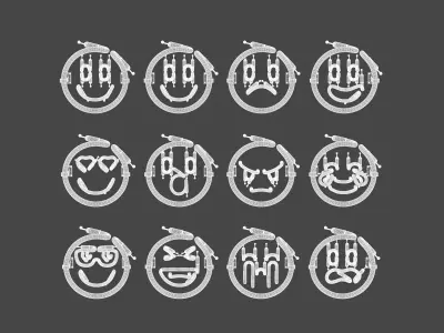 Neon Emojis 3D model