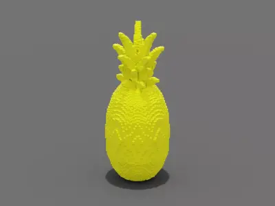 Voxel Pineapple Low-poly 3D model