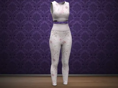 Crop Top and Leggings Set 3D model