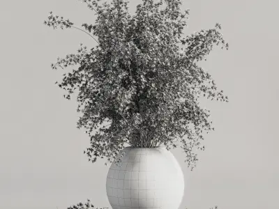 plants bouquet vase 19 3D model