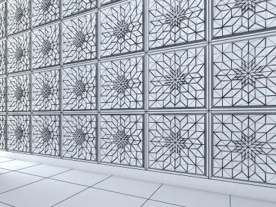 3d wall panel Low-poly 3D model 21