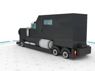 Brother Truck - Low poly cartoon car 3D model