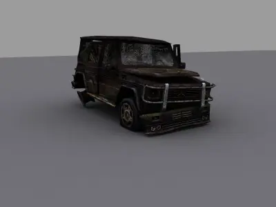 Damage Car Mercedes g 500 Low-poly 3D model