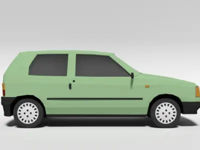 Low Poly Cartoon Fiat Uno 1983 Car Low-poly 3D model